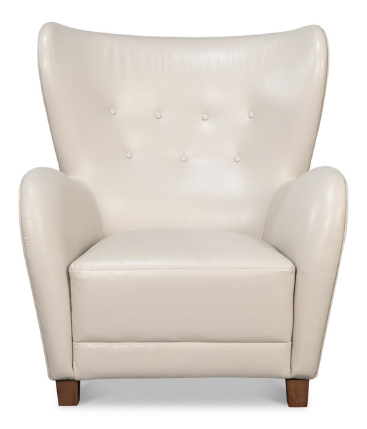 Lombard Wing Chaircrystal White Leather