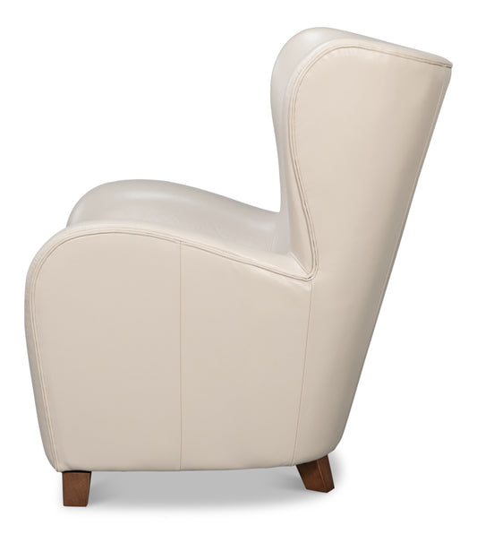 Lombard Wing Chaircrystal White Leather