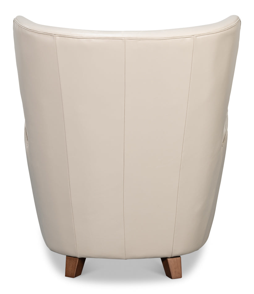 Lombard Wing Chaircrystal White Leather