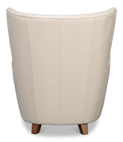 Lombard Wing Chaircrystal White Leather