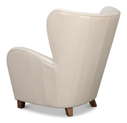 Lombard Wing Chaircrystal White Leather