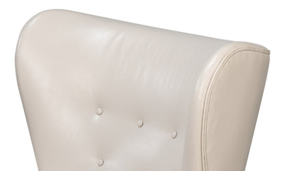 Lombard Wing Chaircrystal White Leather