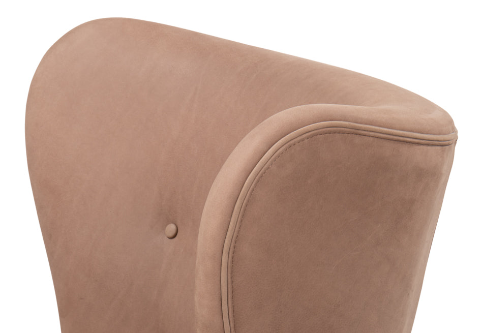 Lombard Wing Chairgreece Grey Leather