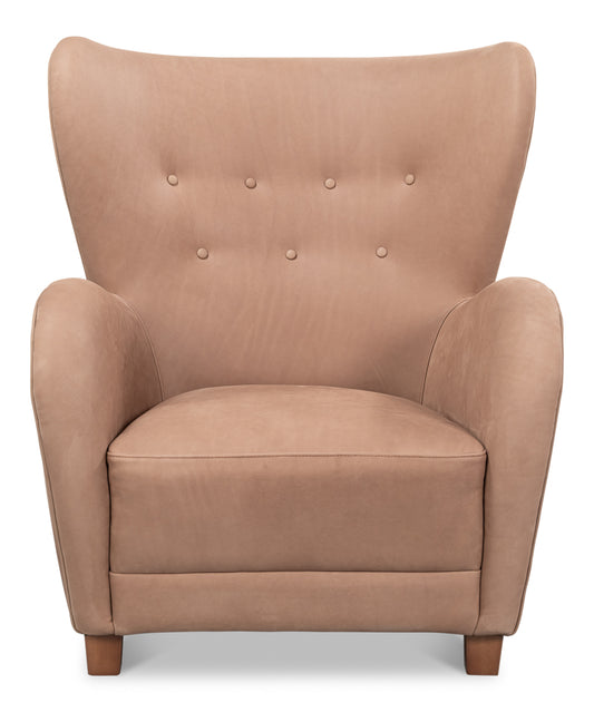 Lombard Wing Chairgreece Grey Leather