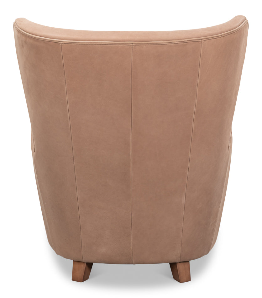 Lombard Wing Chairgreece Grey Leather