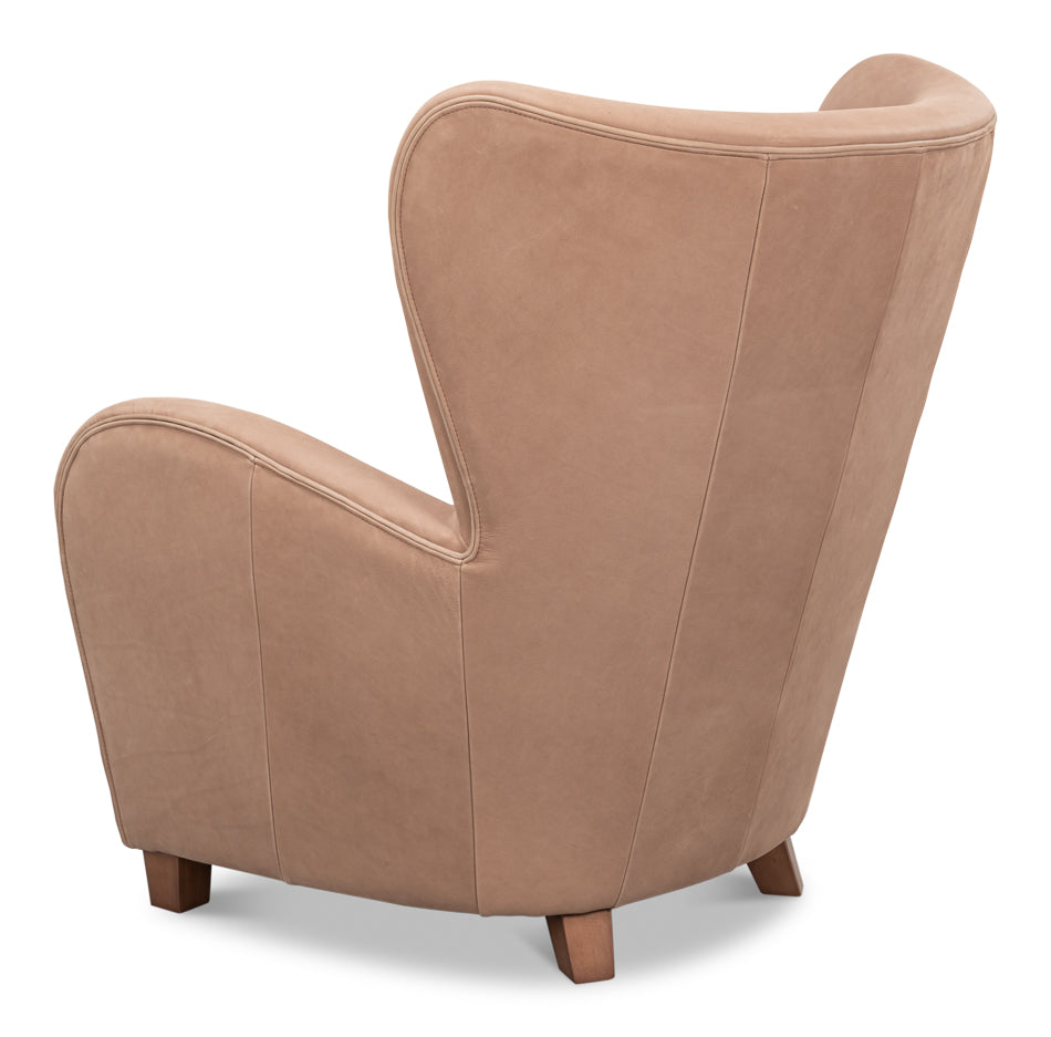 Lombard Wing Chairgreece Grey Leather