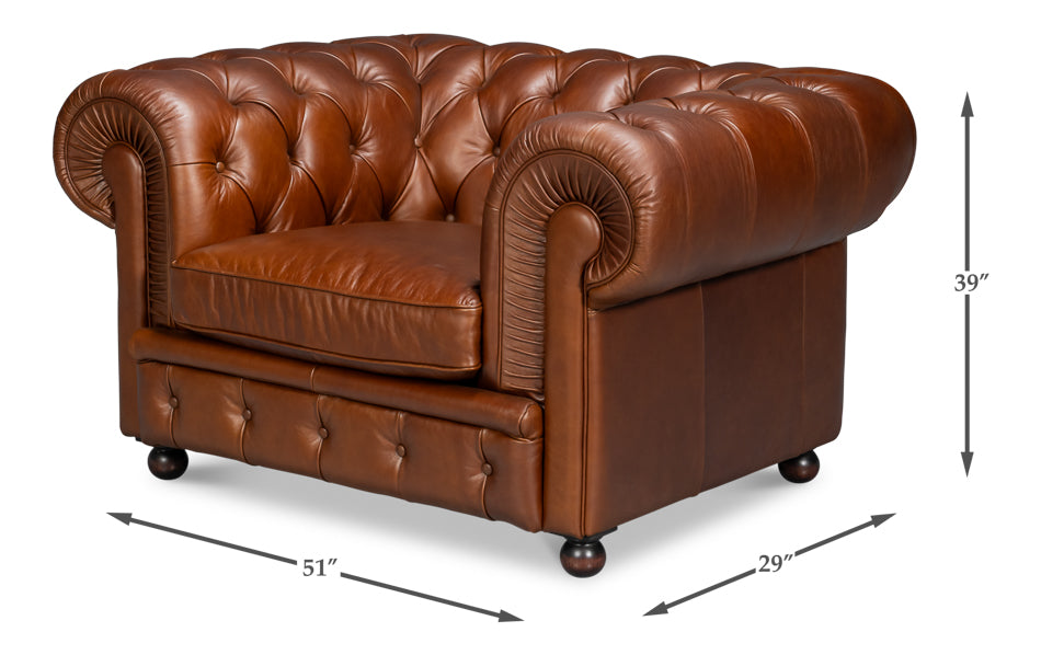 Savile Leather Chairdark Brown