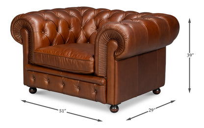 Savile Leather Chairdark Brown