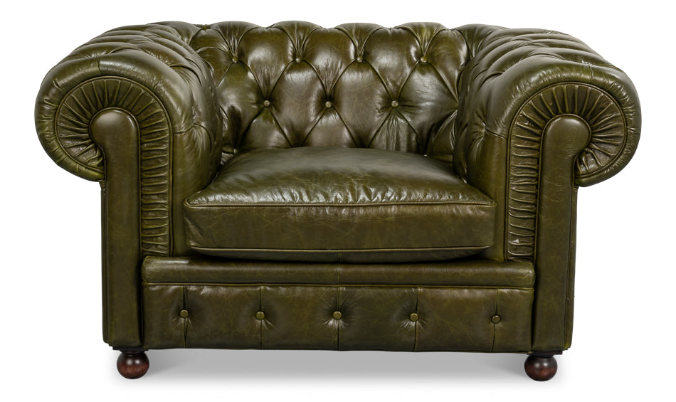 Savile Leather Chairgreen