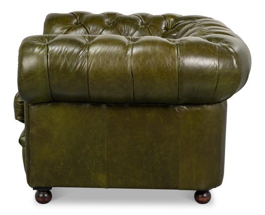Savile Leather Chairgreen