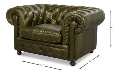 Savile Leather Chairgreen