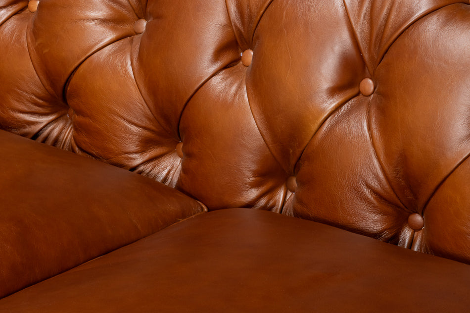 Savile Leather Sofa Marseile Dark Brown