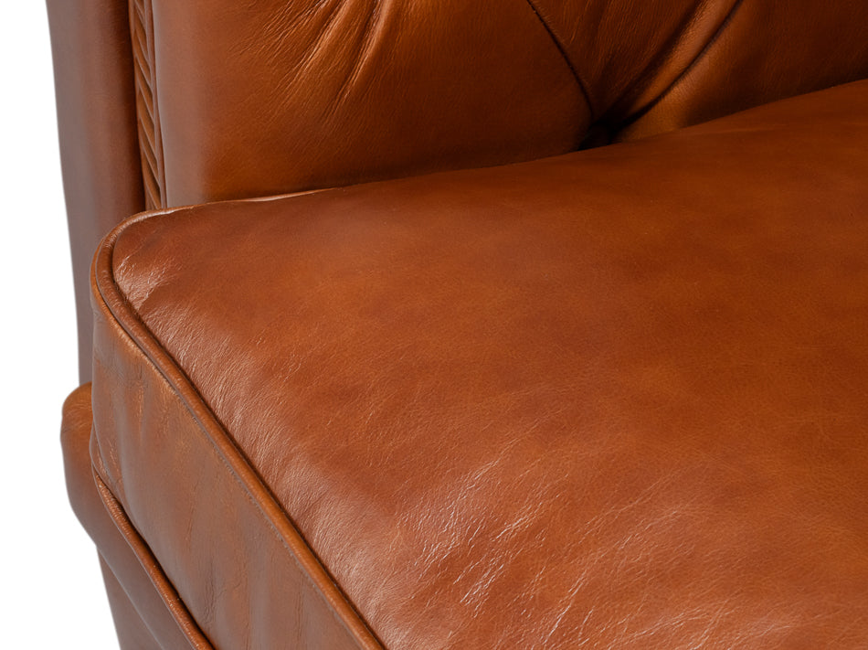 Savile Leather Sofa Marseile Dark Brown