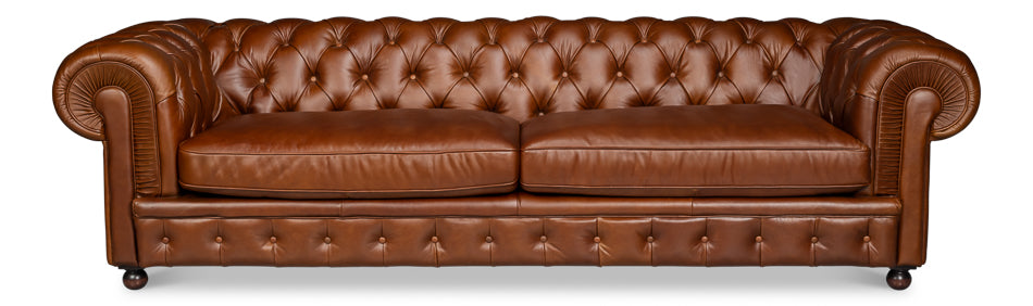 Savile Leather Sofa Marseile Dark Brown