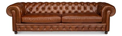 Savile Leather Sofa Marseile Dark Brown