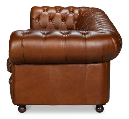 Savile Leather Sofa Marseile Dark Brown
