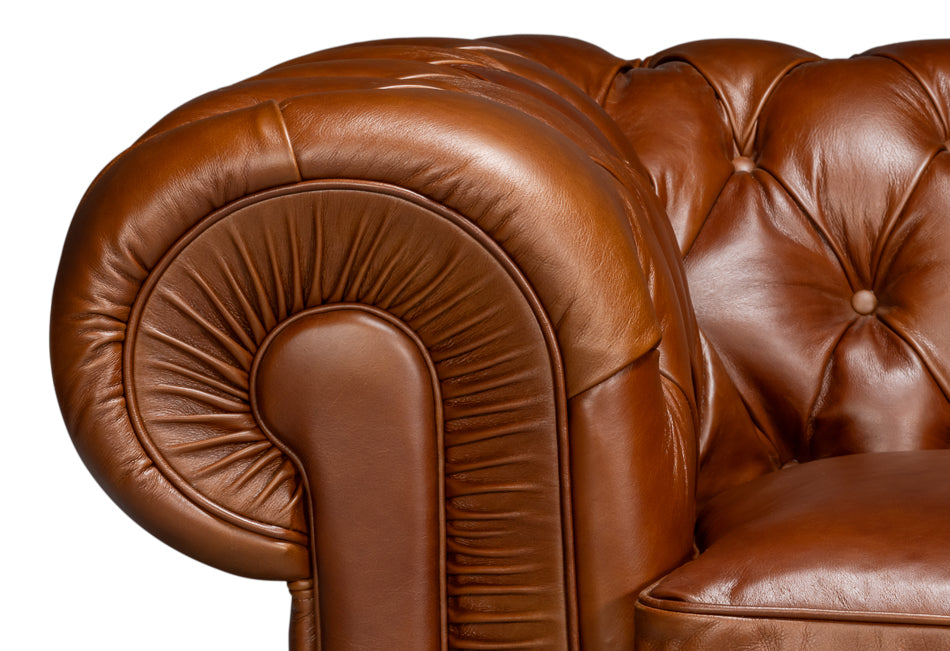 Savile Leather Sofa Marseile Dark Brown