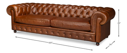 Savile Leather Sofa Marseile Dark Brown