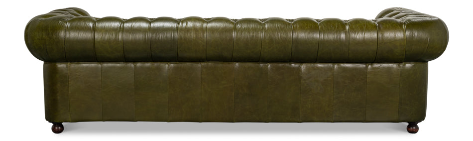 Savile Leather Sofa Green