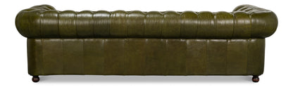 Savile Leather Sofa Green