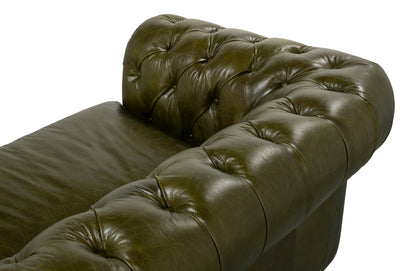 Savile Leather Sofa Green