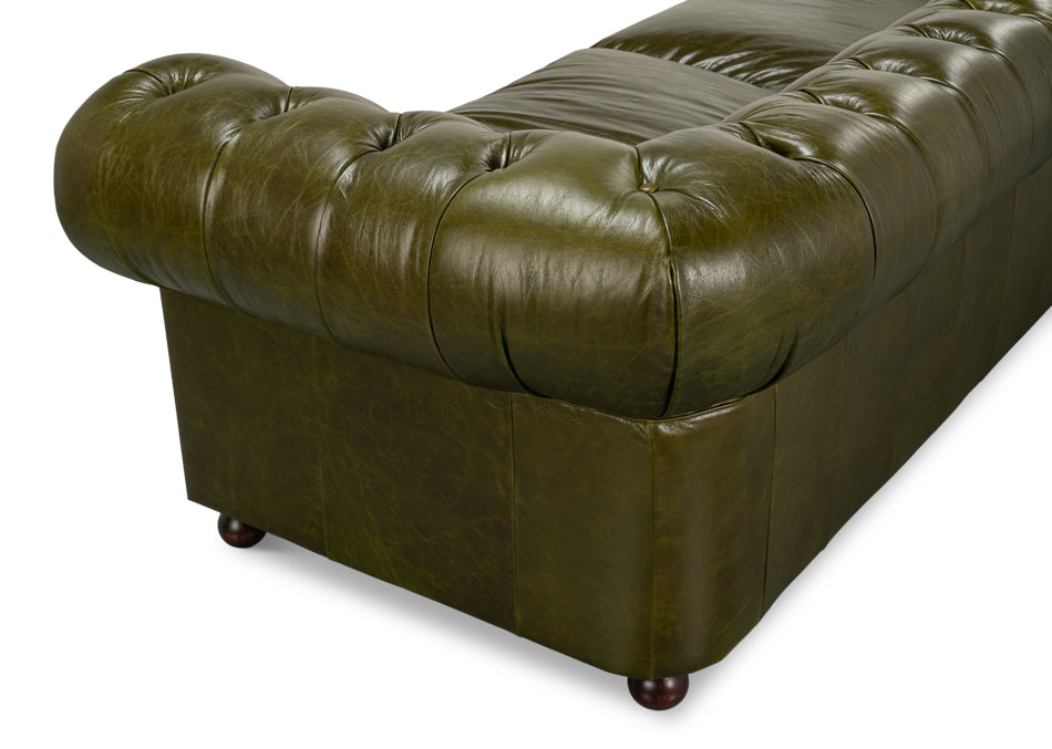 Savile Leather Sofa Green
