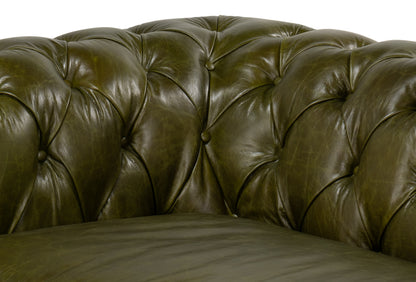 Savile Leather Sofa Green