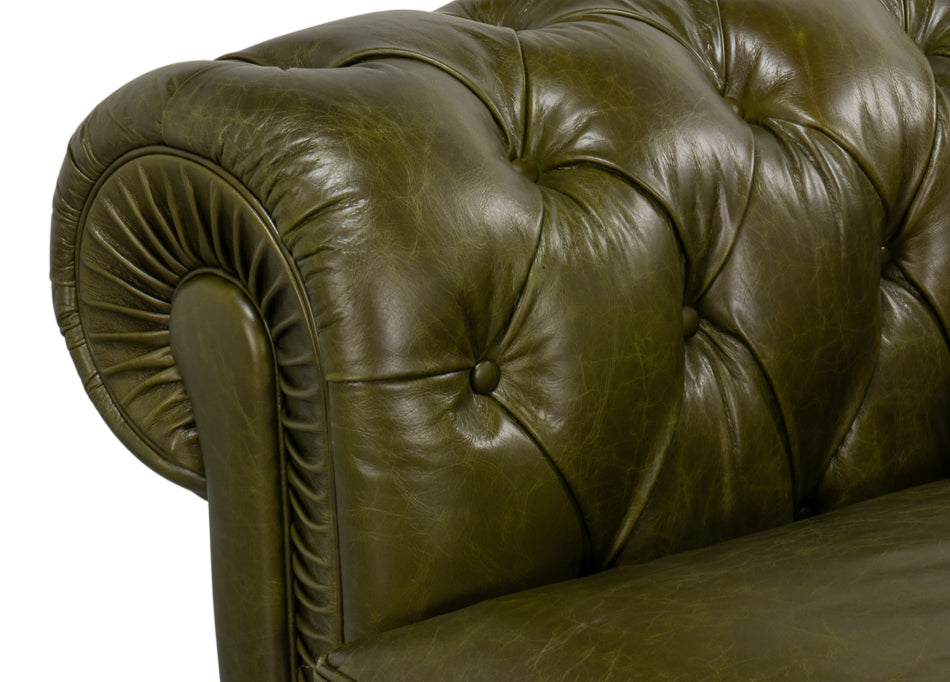 Savile Leather Sofa Green