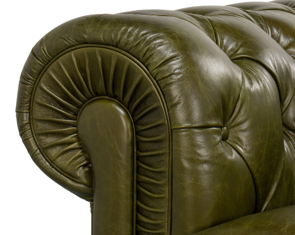Savile Leather Sofa Green