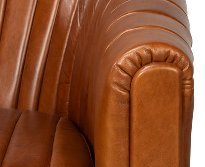 Essex Swivel Chair Havana Brown Leather