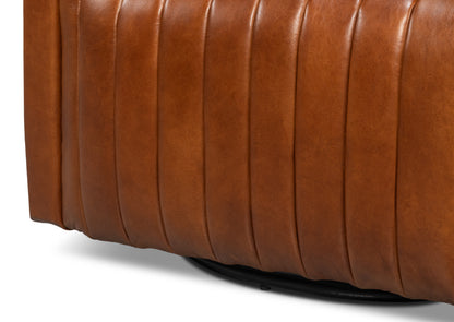 Essex Swivel Chair Havana Brown Leather