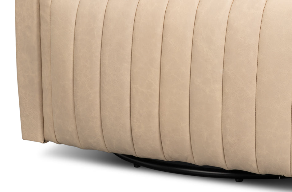 Essex Swivel Chair Cappucino White
