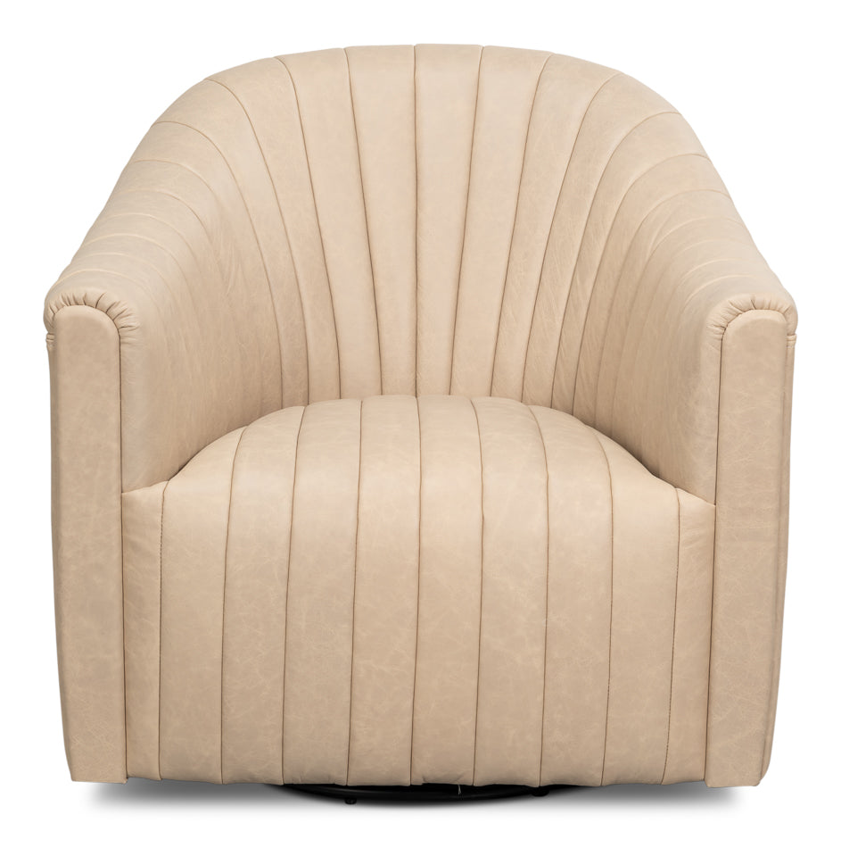 Essex Swivel Chair Cappucino White