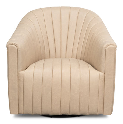 Essex Swivel Chair Cappucino White