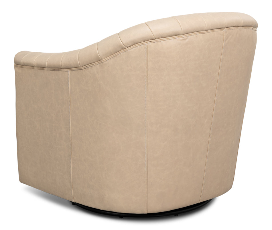 Essex Swivel Chair Cappucino White