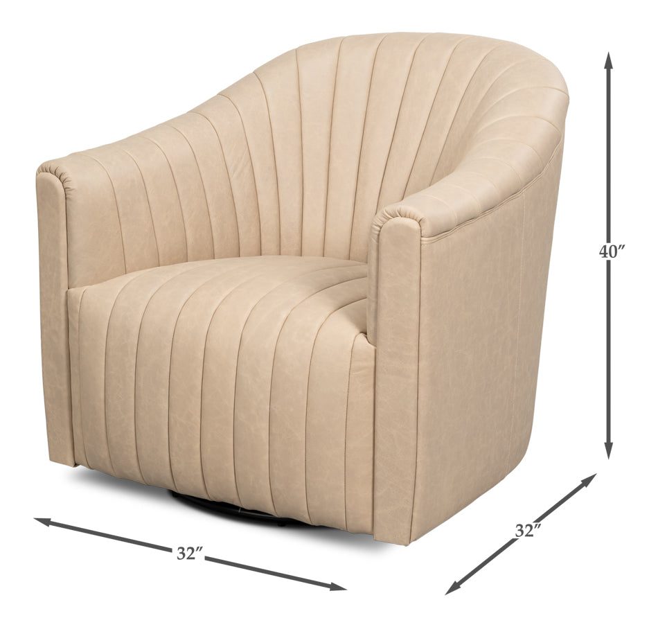 Essex Swivel Chair Cappucino White