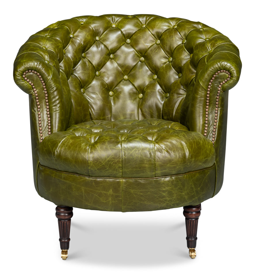 Bastian Armchair Britain Green Leather
