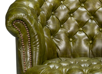 Bastian Armchair Britain Green Leather
