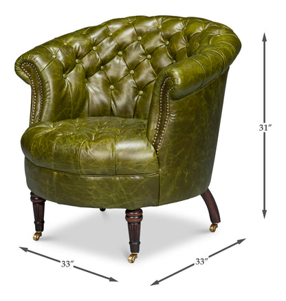 Bastian Armchair Britain Green Leather