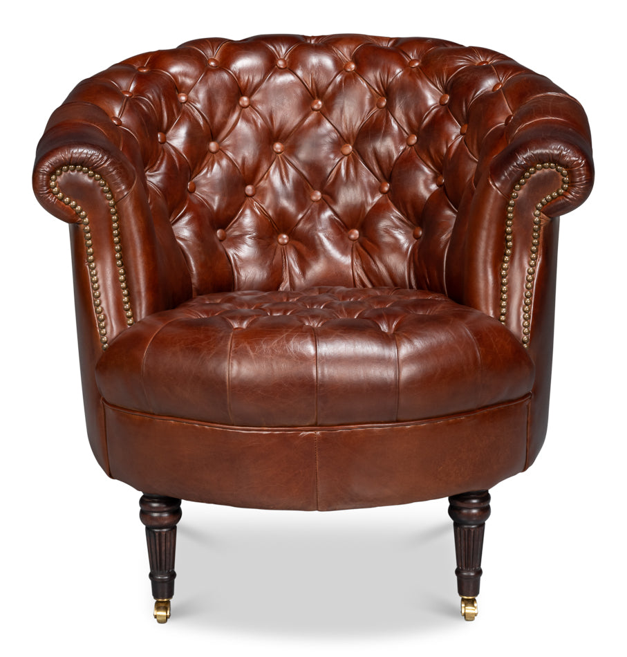 Bastian Armchair Newark Brown Leather