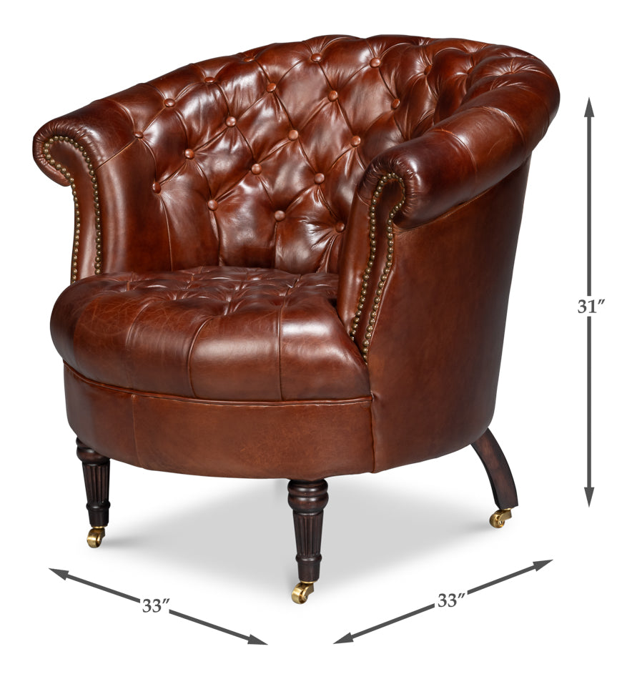 Bastian Armchair Newark Brown Leather