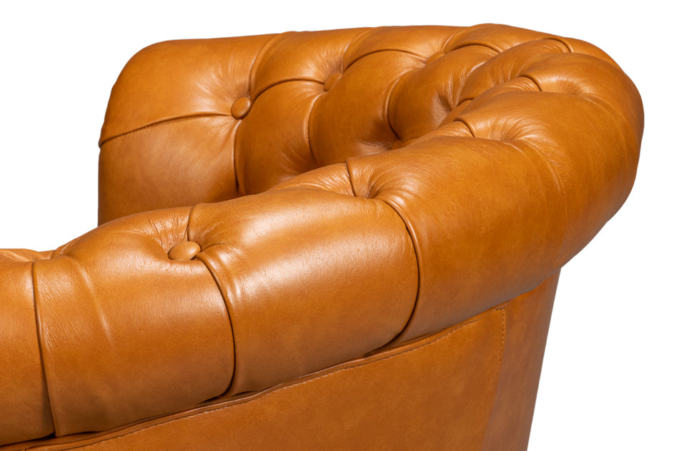 Bastian Armchair Tan Brown Leather