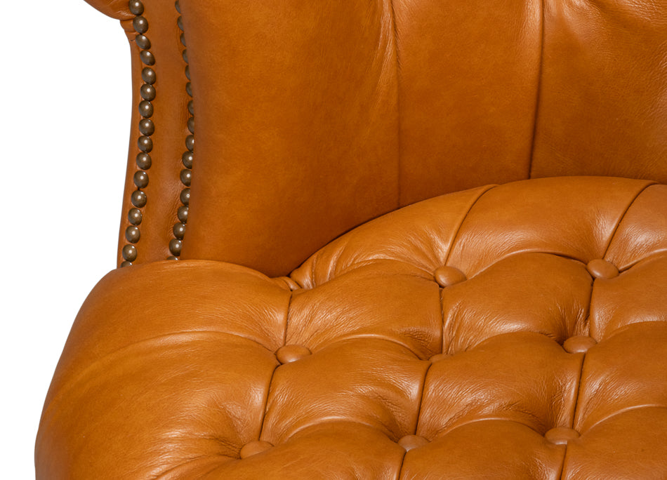 Bastian Armchair Tan Brown Leather