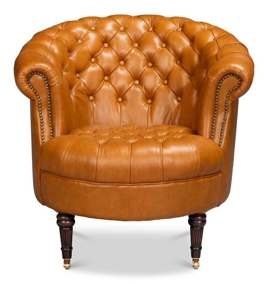 Bastian Armchair Tan Brown Leather