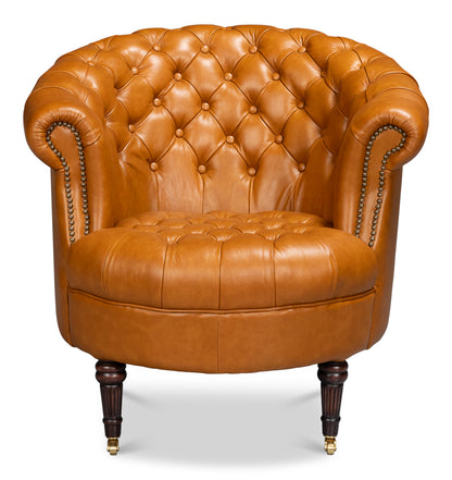 Bastian Armchair Tan Brown Leather