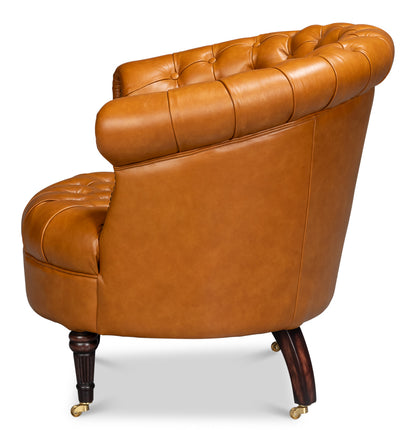 Bastian Armchair Tan Brown Leather