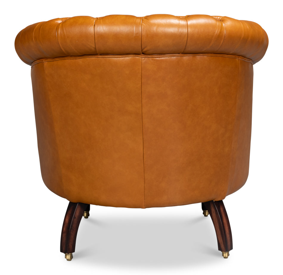 Bastian Armchair Tan Brown Leather
