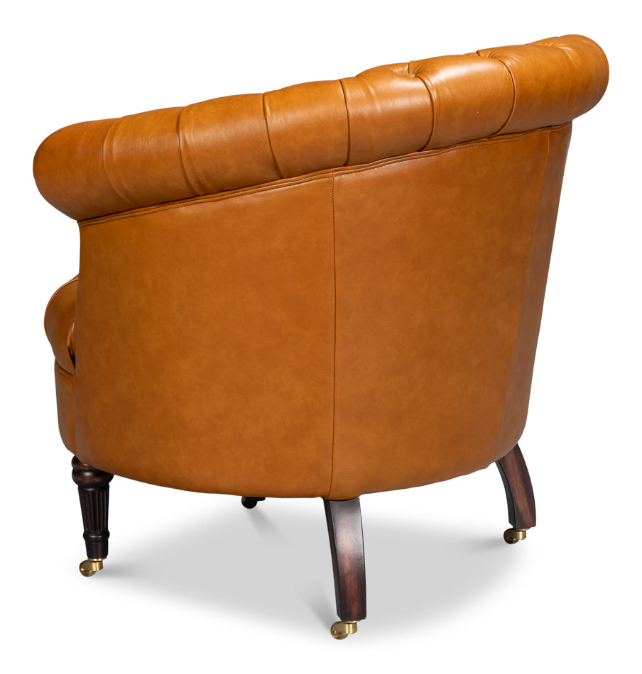 Bastian Armchair Tan Brown Leather