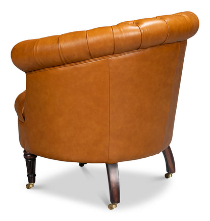 Bastian Armchair Tan Brown Leather