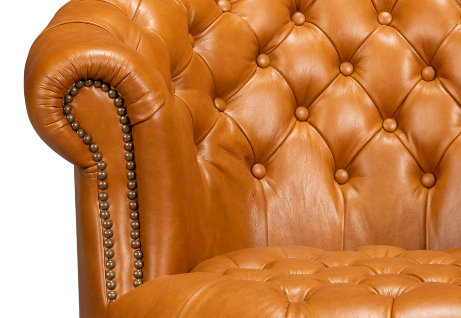 Bastian Armchair Tan Brown Leather
